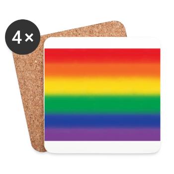 Regenbogen / Stolz - Untersetzer (4er-Set) - Weiß - Vorne