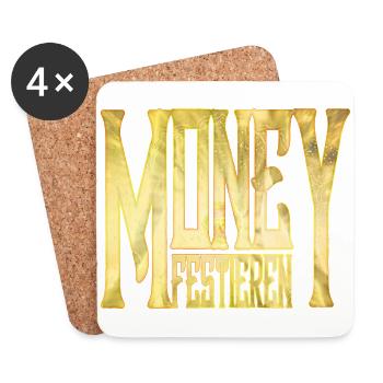 MONEYfestieren - Moneyfest your wealth - Coasters (set of 4) - white - Front