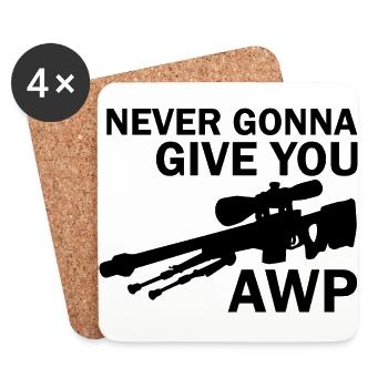 Je ne te donnerai jamais AWP - Dessous de verre (lot de 4) - blanc - Devant