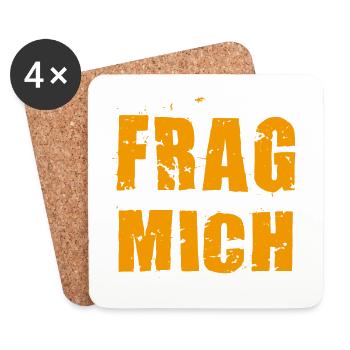 Frag mich, Ask me, So frag doch - warum nicht? - Untersetzer (4er-Set) - Weiß - Vorne