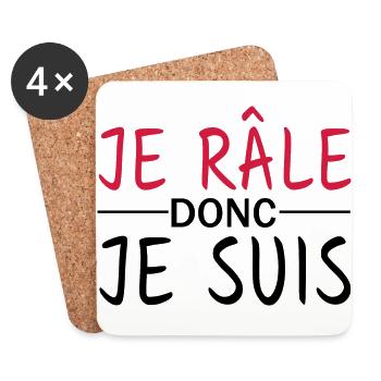 je râle donc je suis - Dessous de verre (lot de 4) - blanc - Devant