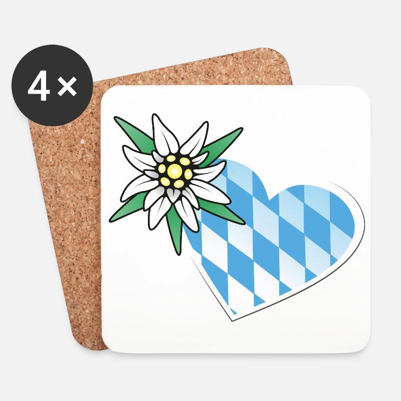 Bayernliebe - Untersetzer (4er-Set) - Weiß