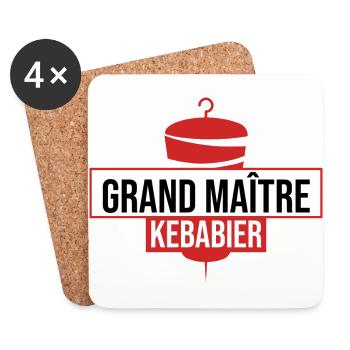 Grand maître kebabier - Dessous de verre (lot de 4) - blanc - Devant