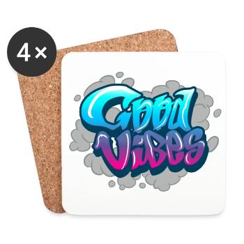 good vibes - Coasters (set of 4) - white - Front