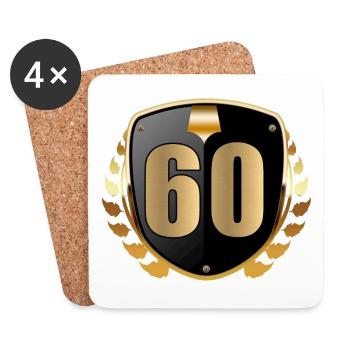 60. Geburtstag - Untersetzer (4er-Set) - Weiß - Vorne