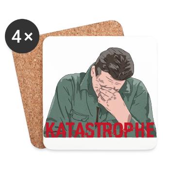 Katastrophe lustiger Spruch Cartoon Design - Untersetzer (4er-Set) - Weiß - Vorne