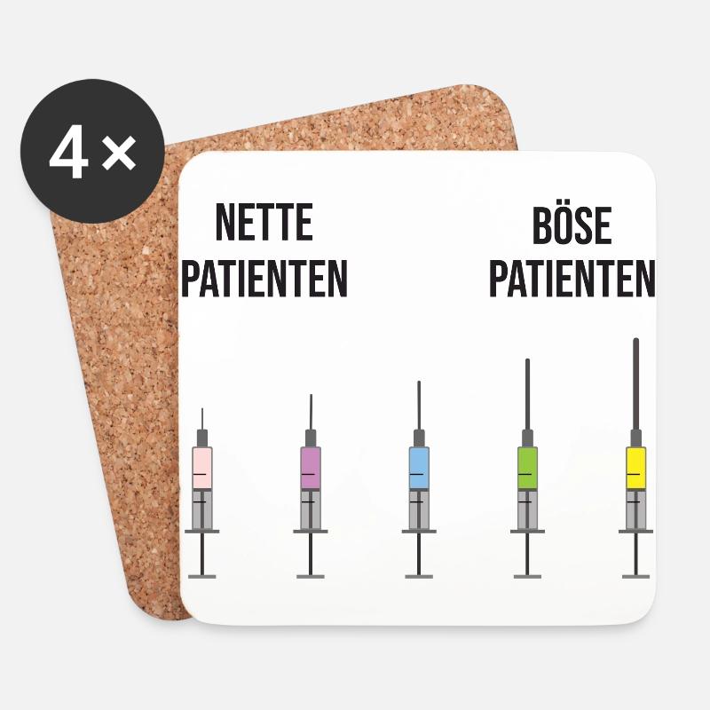 Nette Patienten Böse Patienten Spritze - Untersetzer (4er-Set) - Weiß