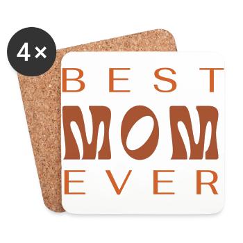 Best mom ever - Dessous de verre (lot de 4) - blanc - Devant