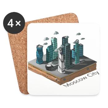 Geometric low poly - Coasters (set of 4) - white - Front