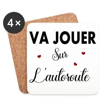 va jouer sur l autoroute - Dessous de verre (lot de 4) - blanc - Devant