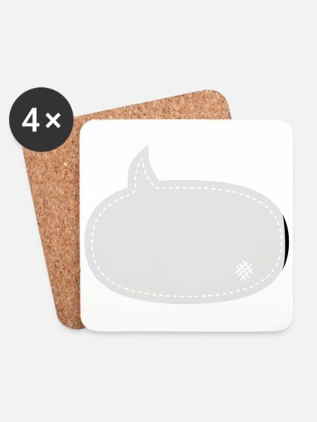 speech balloon patch - Coasters (set of 4) - white