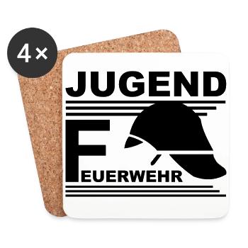 Youth Fire Helmet - Coasters (set of 4) - white - Front