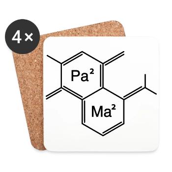 papa + mama - Dessous de verre (lot de 4) - blanc - Devant