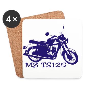 MZ TS125 - Untersetzer (4er-Set) - Weiß - Vorne