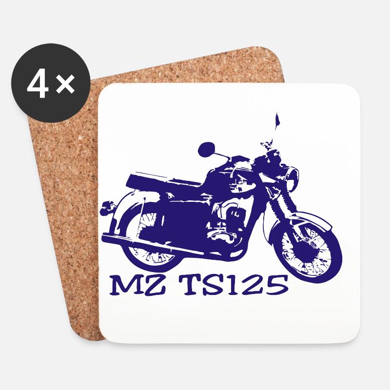 MZ TS125 - Untersetzer (4er-Set) - Weiß