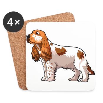 Cocker Spaniel Dog - Coasters (set of 4) - white - Front