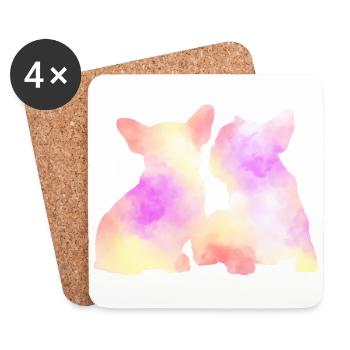 French Bulldog - Untersetzer (4er-Set) - Weiß - Vorne