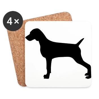 Weimaraner Silhouette - Untersetzer (4er-Set) - Weiß - Vorne