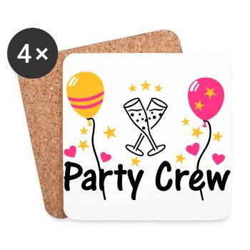 Sekt Jubiläum Geburtstag feier party - Untersetzer (4er-Set) - Weiß - Vorne
