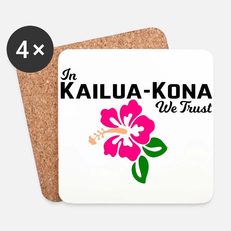 In Kailua-Kona We Trust - Untersetzer (4er-Set) - Weiß
