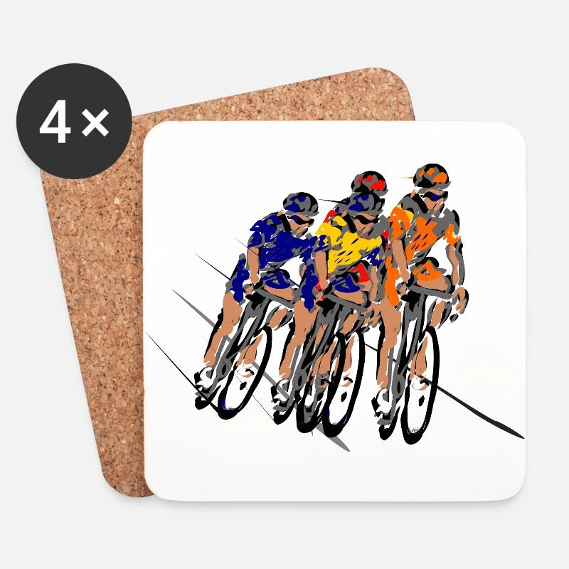 Radsport - Untersetzer (4er-Set) - Weiß