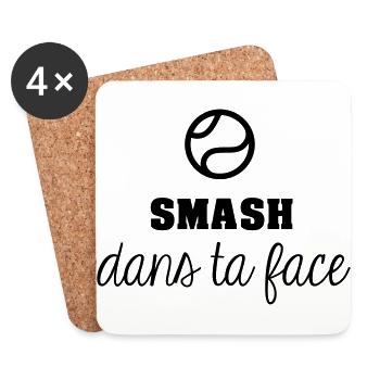 Smash dans ta face - Dessous de verre (lot de 4) - blanc - Devant