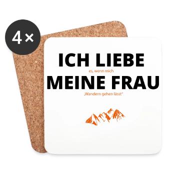 Liebe meine Frau mountains berge wandern - Untersetzer (4er-Set) - Weiß - Vorne