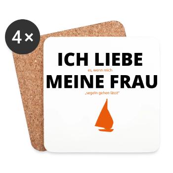 Liebe meine Frau segeln segler - Untersetzer (4er-Set) - Weiß - Vorne
