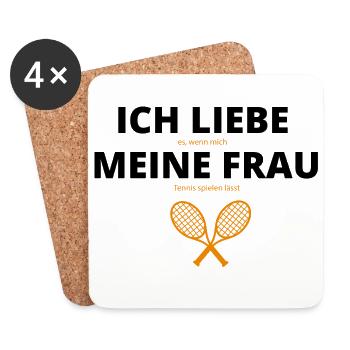 Liebe meine Frau TENNIS - Untersetzer (4er-Set) - Weiß - Vorne