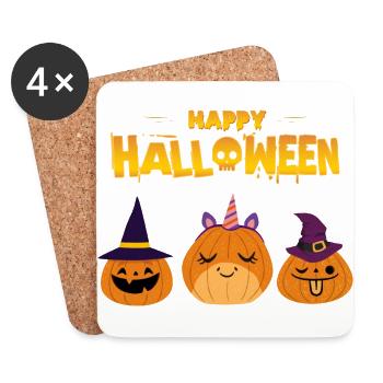 Happy halloween costume funny pumpkin gift - Coasters (set of 4) - white - Front