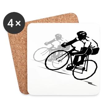 bicycle mountain bike cyclist mountainbike fahrrad - Untersetzer (4er-Set) - Weiß - Vorne