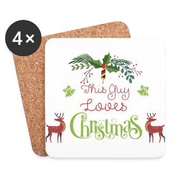 Christmas Guy Love Christmas Xmas Gift - Coasters (set of 4) - white - Front
