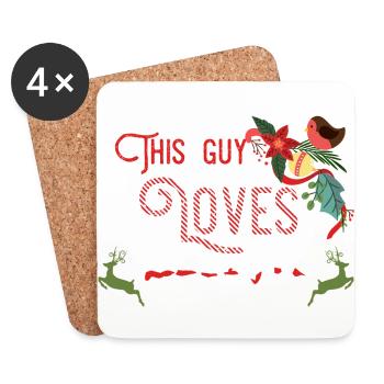 Christmas Guy Love Christmas Xmas Gift - Coasters (set of 4) - white - Front