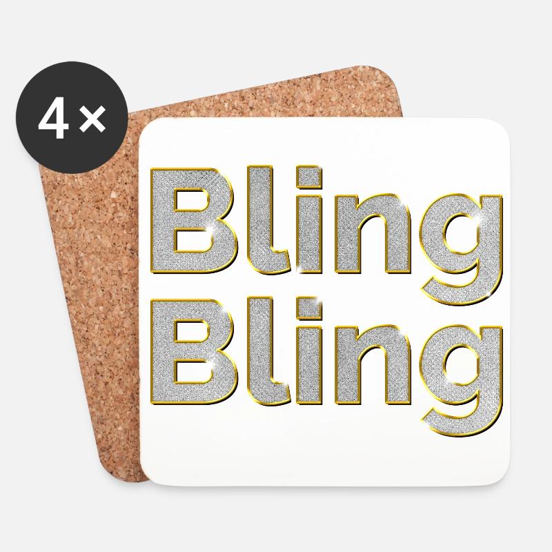 Bling Bling - Coasters (set of 4) - white