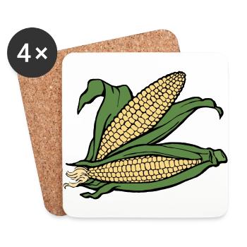 mais corn maize getreide veggie gemuese vegetables - Untersetzer (4er-Set) - Weiß - Vorne