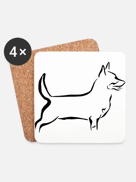 Lancashire Heeler - Untersetzer (4er-Set) - Weiß