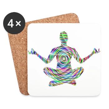 Yoga Yoga Joga Man - Coasters (set of 4) - white - Front