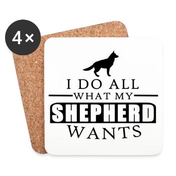 German Shepherd Shirt - Untersetzer (4er-Set) - Weiß - Vorne