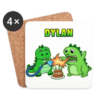 Dylan Geburtstag Geschenk - Untersetzer (4er-Set) - Weiß - Vorne