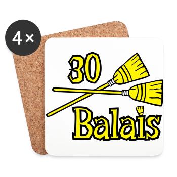 30 balais ans anniversaire - Dessous de verre (lot de 4) - blanc - Devant