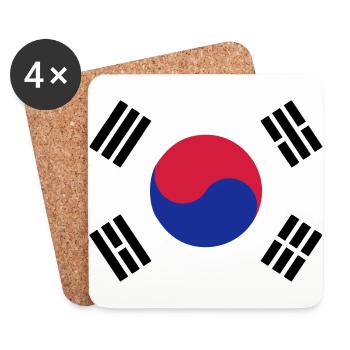 South Korea Korea flag emblem - Coasters (set of 4) - white - Front