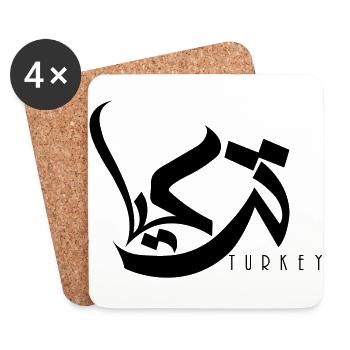 Arabic typography Turkey - Coasters (set of 4) - white - Front