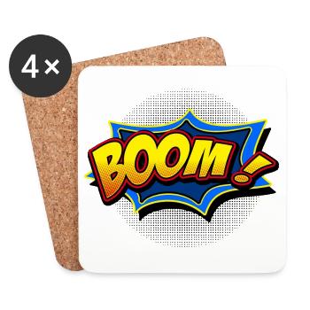 boom - bande dessinée - Dessous de verre (lot de 4) - blanc - Devant