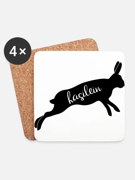 Hase Häschen Hasilein - Untersetzer (4er-Set) - Weiß