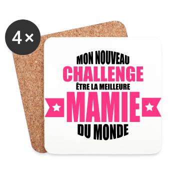 mon nouveau challenge être la meilleure mamie - Dessous de verre (lot de 4) - blanc - Devant