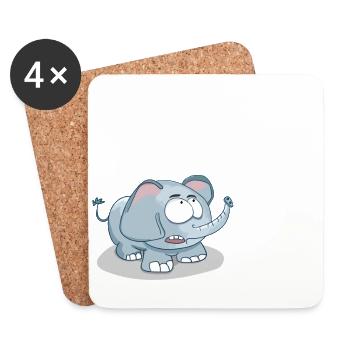 Elephant Hunt Club Kill whatsoever, white - Coasters (set of 4) - white - Front