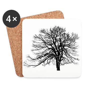 Arbre - La nature - Dessous de verre (lot de 4) - blanc - Devant