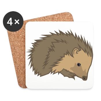 Hedgehog - Coasters (set of 4) - white - Front