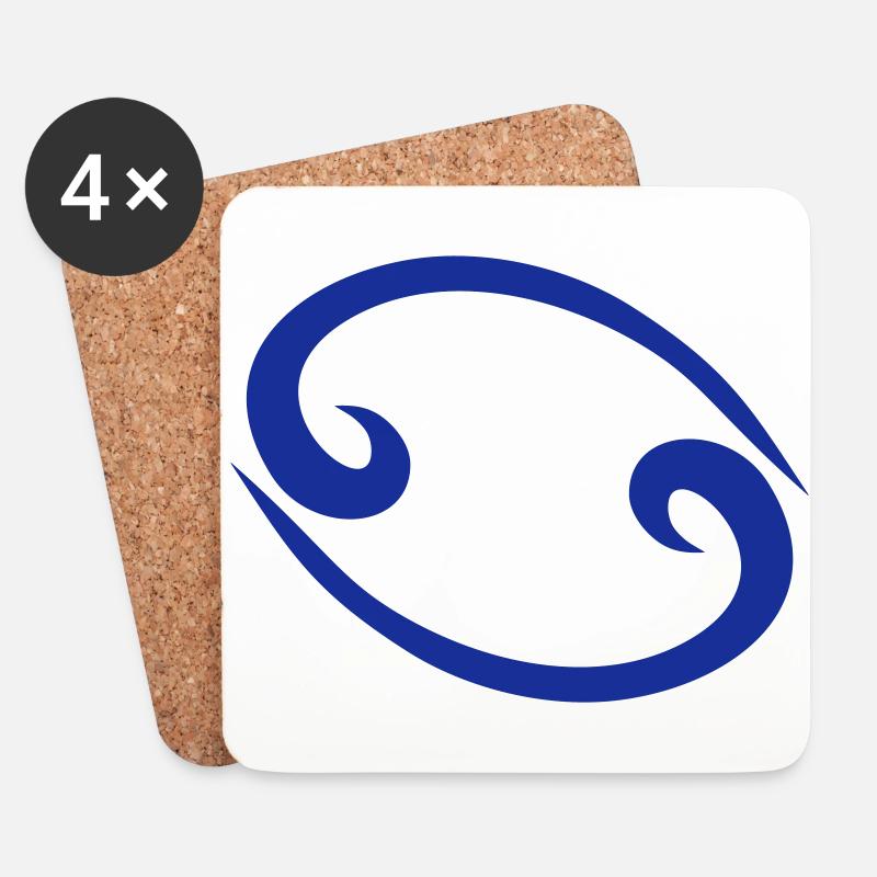 Krebs 2 Glyphe Sternzeichen Symbol - Untersetzer (4er-Set) - Weiß