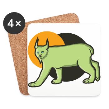 Raubtier Luchs in der Wüste - Untersetzer (4er-Set) - Weiß - Vorne